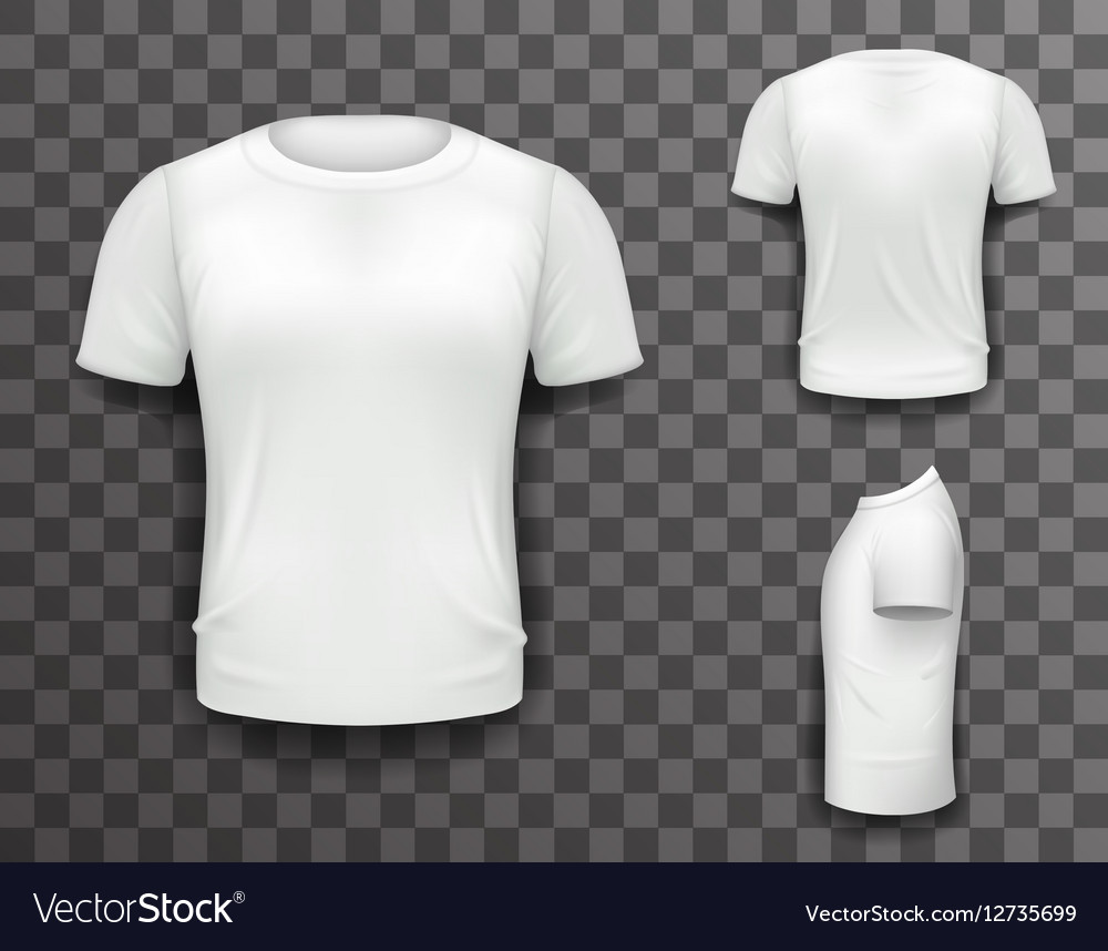 Download T-shirt front side back view template realistic 3d