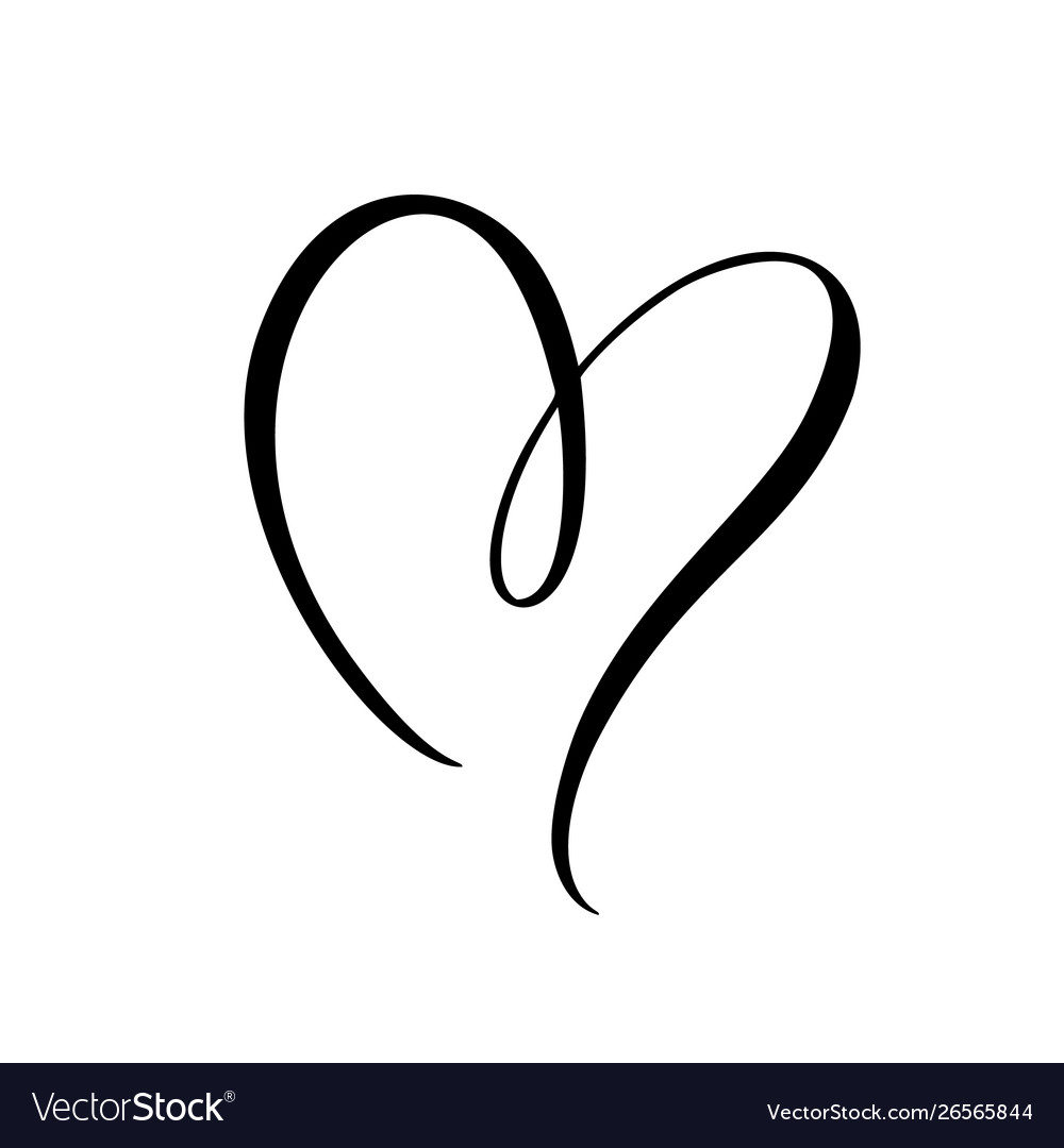 Black heart sign icon on white background Vector Image