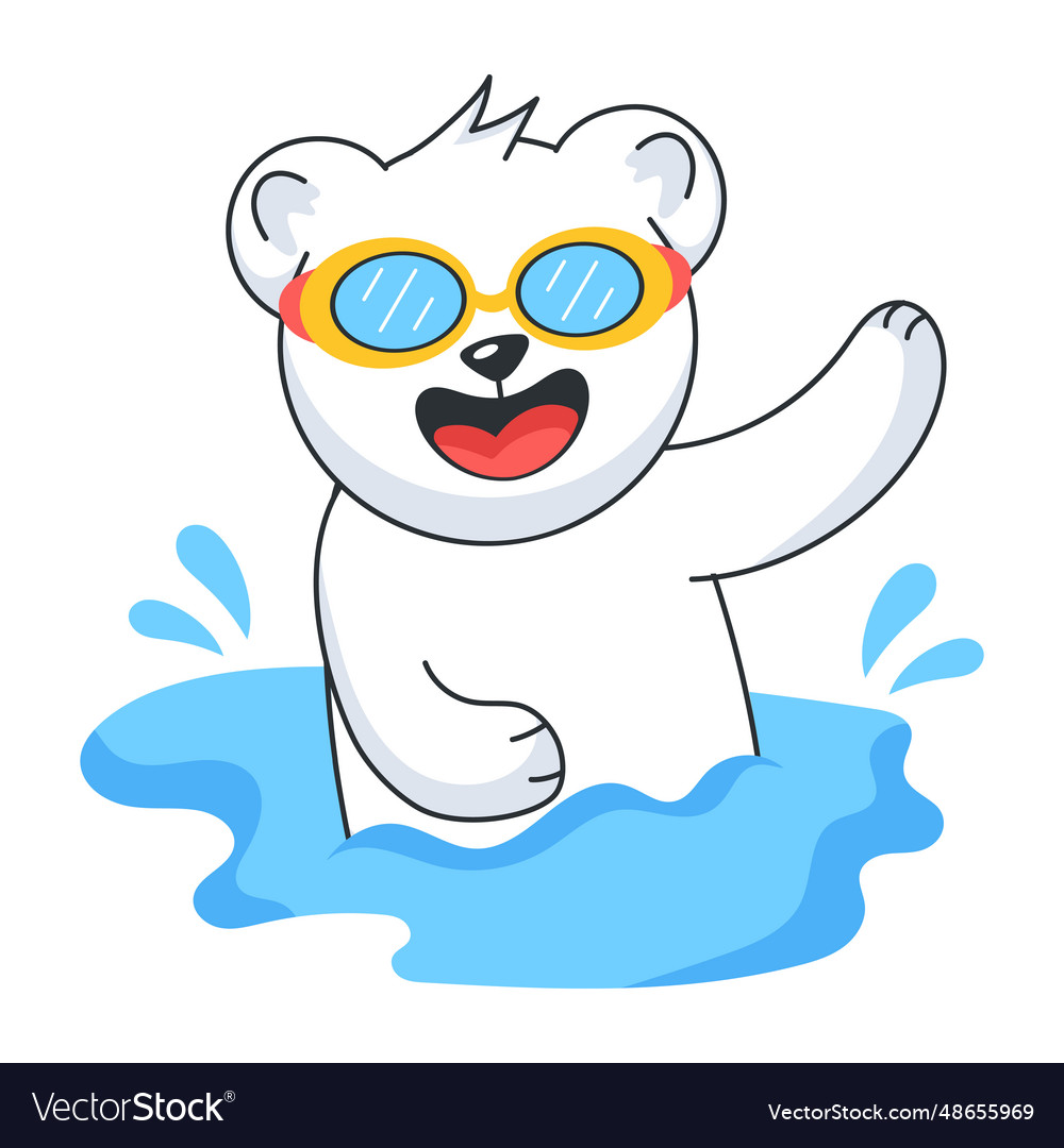 Pool bear Royalty Free Vector Image - VectorStock