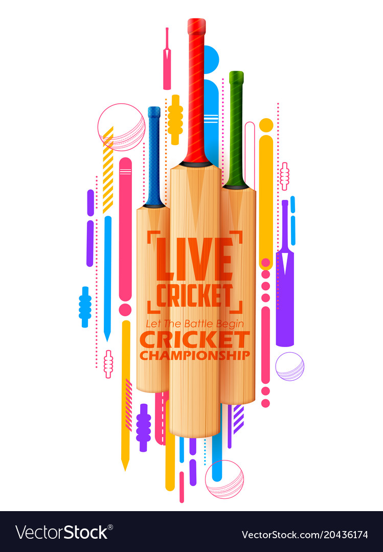 Cricket bat on sports background Royalty Free Vector Image