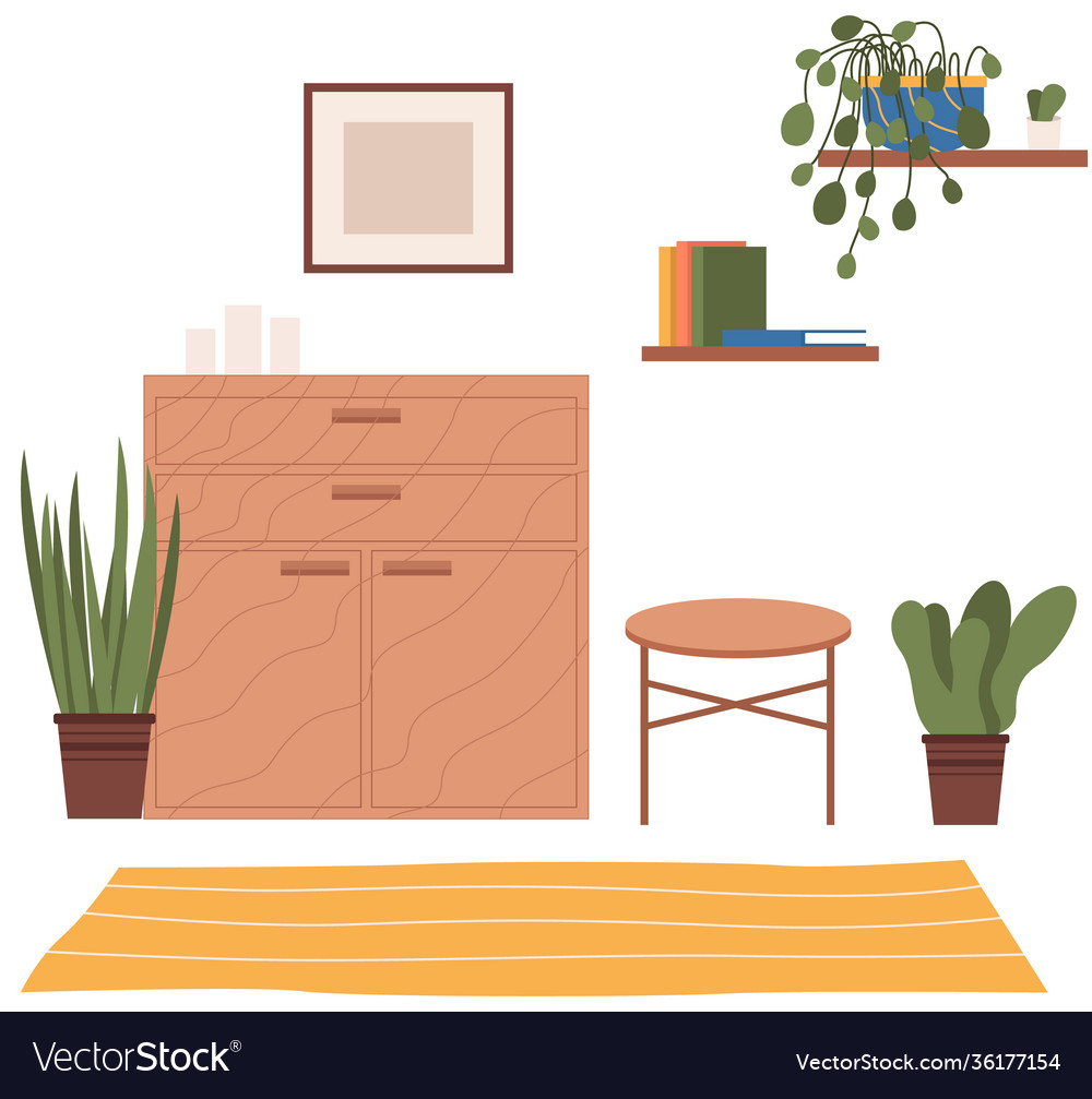 Cartoon background living room Royalty Free Vector Image