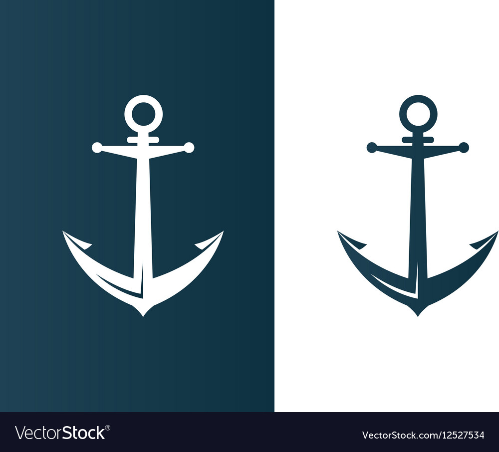 Anchor business modern logo silhouette ship Vector Image