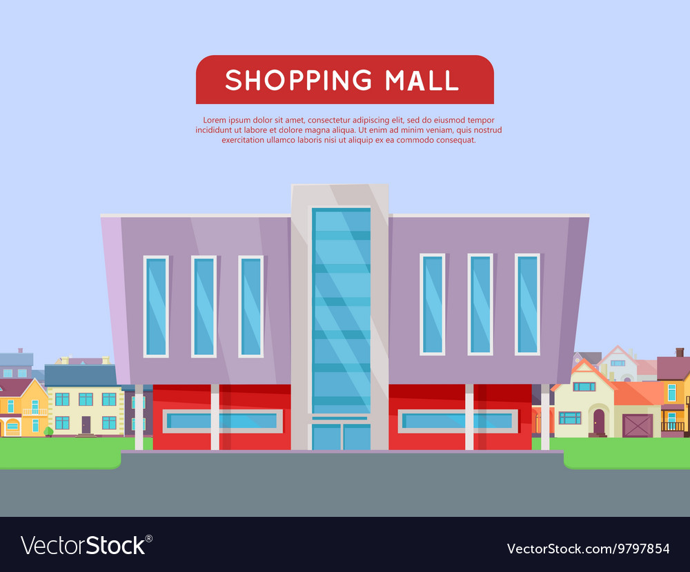 Shopping Mall Web Template In Flat Design Vector Image