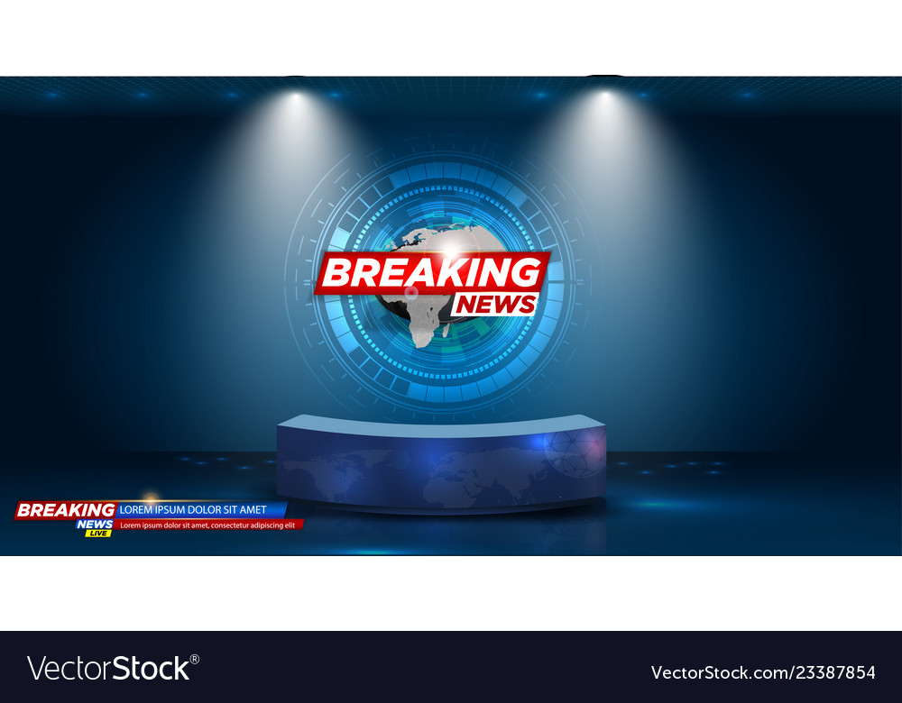 Table and breaking news banner background Vector Image