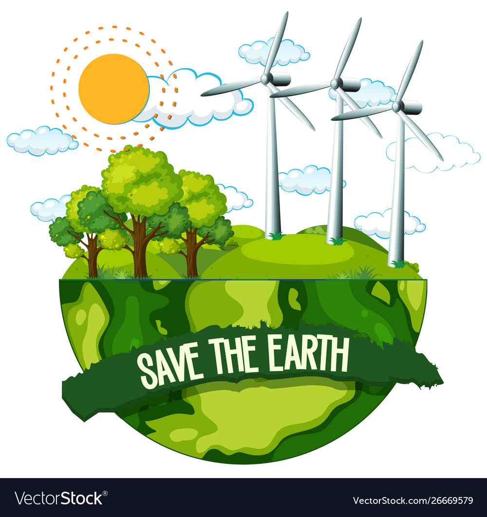 Save earth poster Royalty Free Vector Image - VectorStock