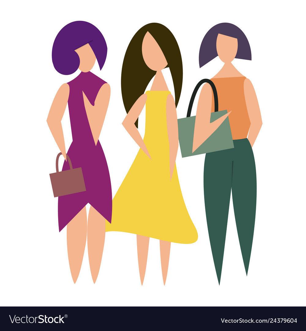 Beautiful modern girls Royalty Free Vector Image