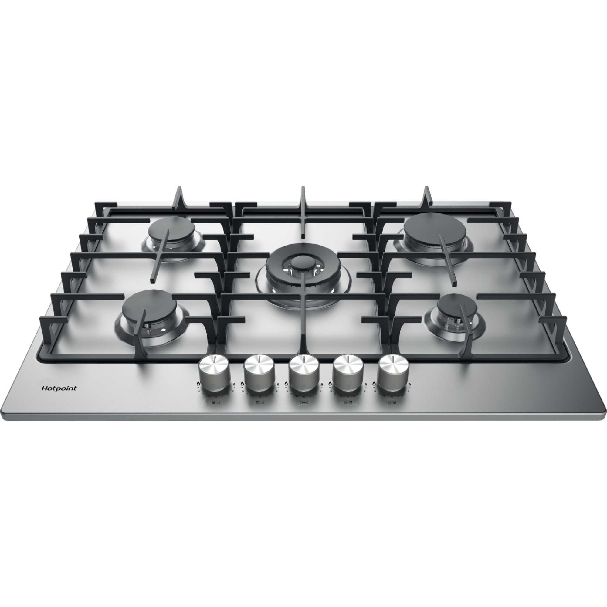 PPH75GFIXUK 73cm 5 Burner Gas Hob - Stainless Steel Finish