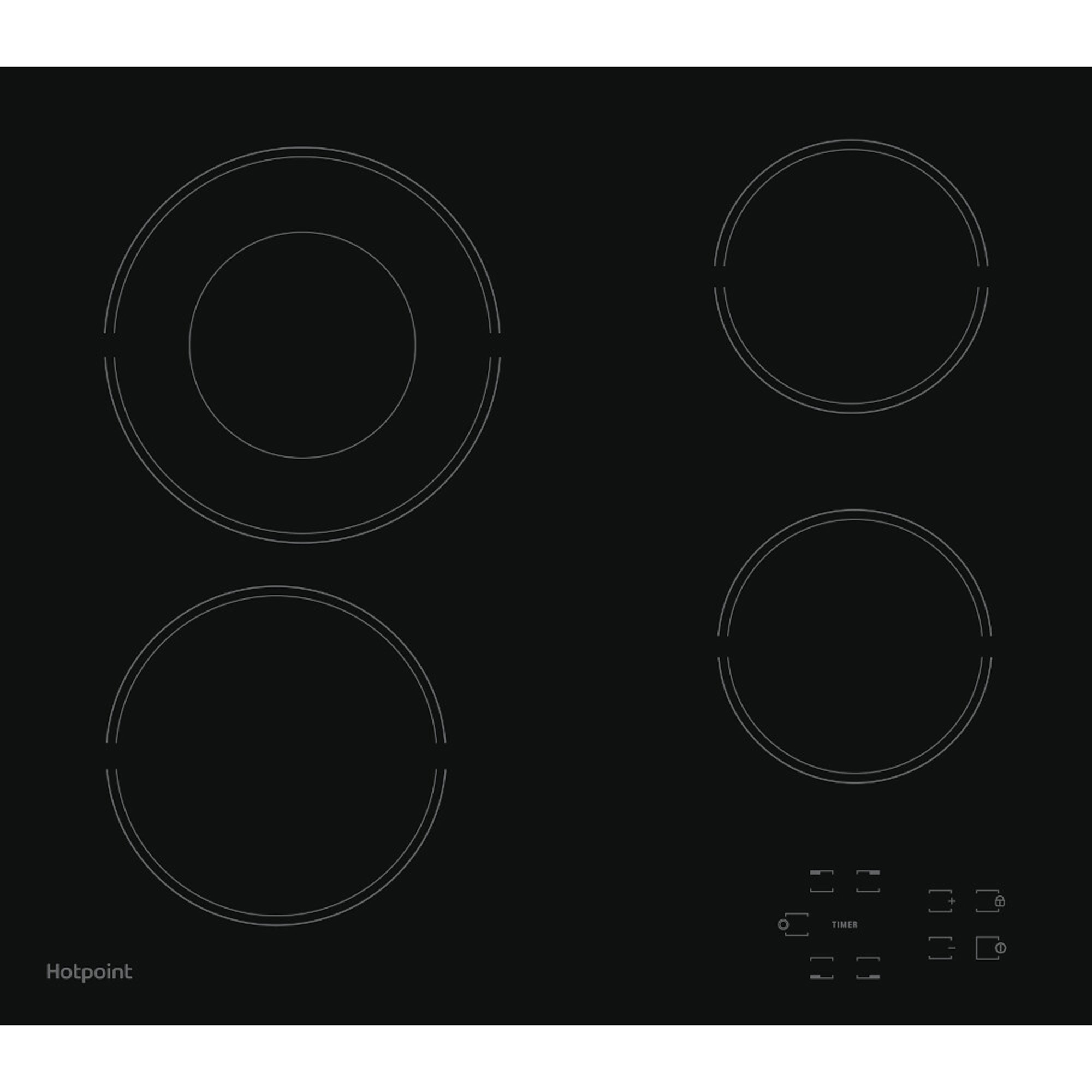 HR612CH 580mm Built-In 4 Zone Ceramic Hob