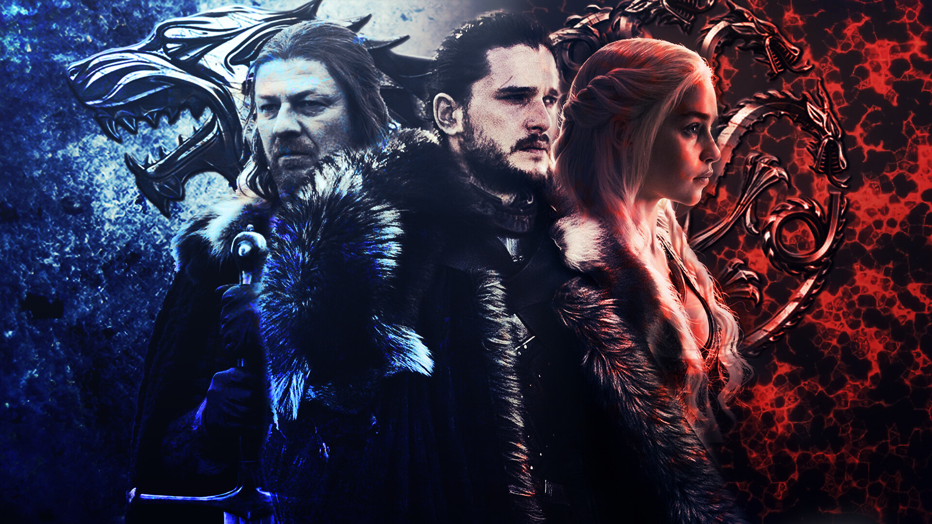 ArtStation - Game of Thrones Jon Snow, Daenerys Targaryen and Ned Stark