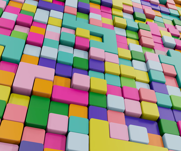 ArtStation - Procedural Tetris Patterned Wall | Game Assets