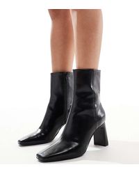 ASOS - Wide Fit Reach Set Back Mid Heel Boots - Lyst