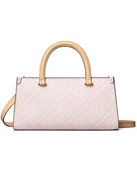 Tory Burch - T Monogram Contrast Embossed East West Small Tote - Lyst