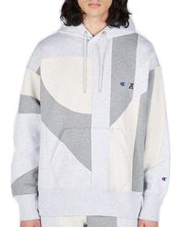 Champion - X Anrealage Contrast Panelled Drawstring Hoodie - Lyst