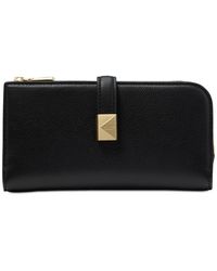 Kate Spade - Deco Pebbled Leather Zip Slim Wallet - Lyst