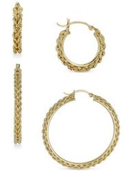 Macy's - Heart Rope Chain Hoop Earring Collection In 14k Gold - Lyst