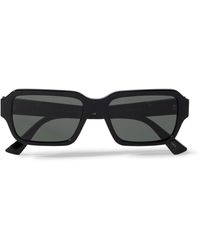 Gucci - Rectangular-frame Recycled-acetate And Enamelled Silver-tone Sunglasses - Lyst