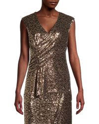 Tahari - Sequin V-Neck Top - Lyst