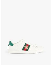 Gucci - Ace Embroidered Leather Sneaker - Lyst