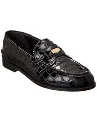 Christian Louboutin - Penny Alligator-Embossed Leather Loafer - Lyst