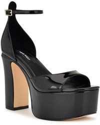 Nine West - Liya 3 Faux Leather Patent Ankle Strap - Lyst