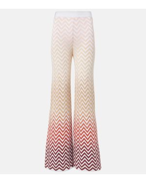 Missoni Zigzag Cotton-blend Flared Pants - Pink