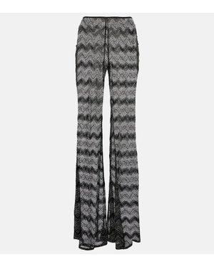 Missoni Zigzag Lame Flared Pants - Gray