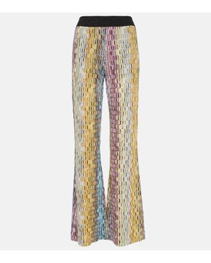 Missoni Metallic Striped Crochet-knit Flared Pants - Multicolor