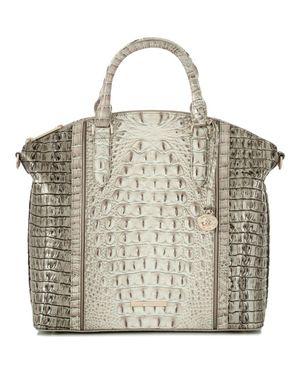 Brahmin Large Duxbury Croc Embossed Leather Satchel - Metallic