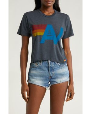 Aviator Nation Logo Boyfriend Tee - Blue