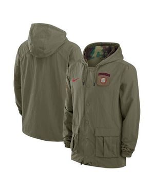 Nike Ohio State Buckeyes 2024 Military Appreciation Full-Snap Hoodie Military Jacket - Green