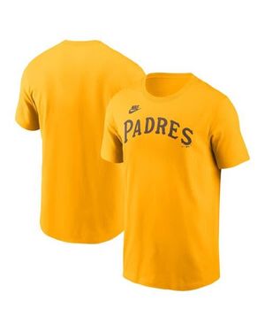 Nike San Diego Padres Cooperstown Wordmark T-Shirt - Yellow