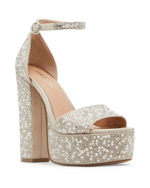 Steve Madden Glam Ankle Strap Platform Sandal - Metallic