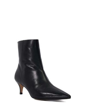 Dune Offer Pointed Toe Kitten Heel Bootie - Black