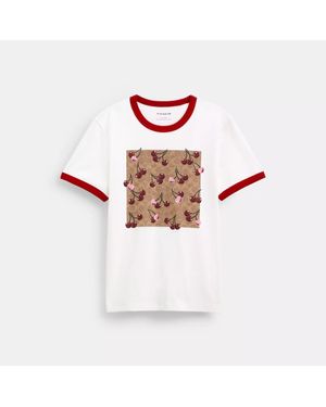 COACH Signature Square Cherry T Shirt - White