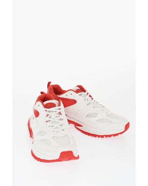 DIESEL Two-Tone Faux Leather And Mesh S-Serendipity Pro-X1 Low Top - Red