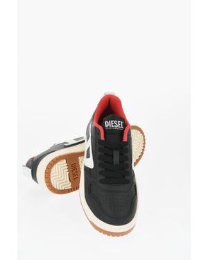 DIESEL Leather S-Ukiyo V2 Low Top Sneakers With Contrasting Sole - Multicolor