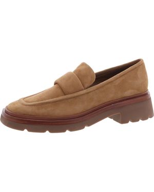 Vince Robin Leather Square Toe Loafers - Brown