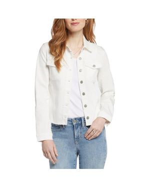 NYDJ Frayed Hem Outerwear Denim Jacket - White