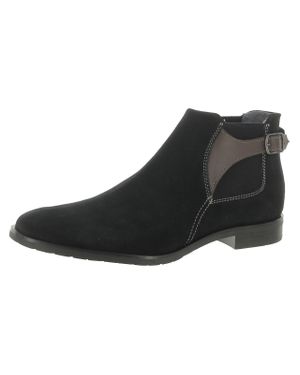 Stacy Adams Roane Suede Short Chelsea Boots - Black