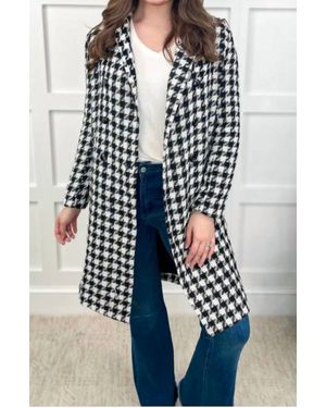 Jess Lea Fifth Avenue Houndstooth Coat - Blue