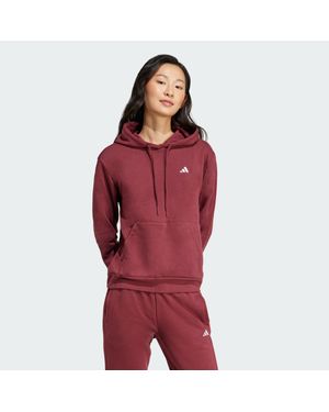 adidas Essentials Logo Feel Cozy Hoodie - Red