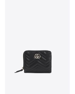 Gucci Gg Marmont Mini Zip Wallet - Black