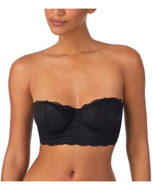 DKNY Wired Wave Bustier With Lace Trim - Black