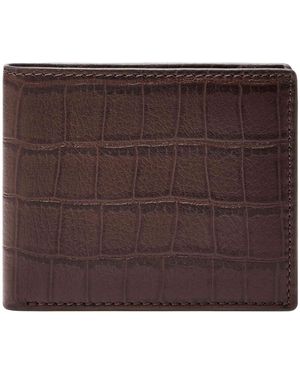 Fossil Derrick Bifold With Flip Id - Brown