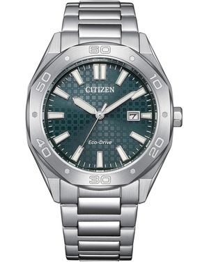 Citizen Eco-drive Sport Casual Weekender Silver Stainless Steel Watch - Metallic