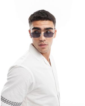 ASOS Rimless Sunglasses With Smoke Lens - White