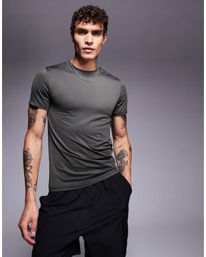 ASOS Icon Muscle Fit Training T-shirt With Quick Dry - Gray