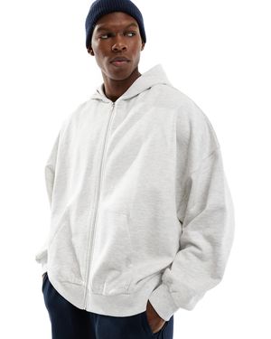 ASOS Essential Extreme Oversized Zip Through Hoodie - White