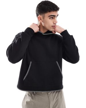 ASOS Oversized Hoodie With Stitching Detail - Black