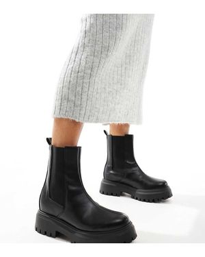 ASOS Wide Fit Amber Chunky Chelsea Boots - Black